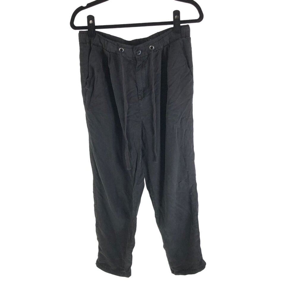American Eagle Womens Relaxed Fit Drawstring Pants Lightweight Black Size 8